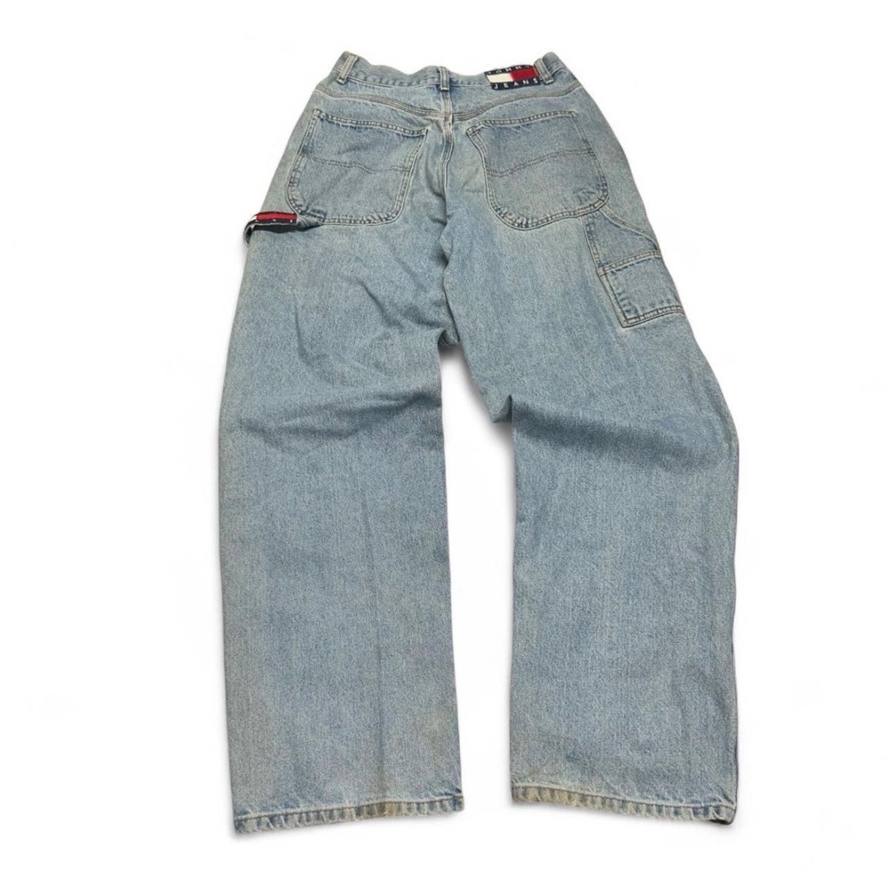 Vintage Tommy Hilfiger Carpenter Jeans Mens 29x34 Light Wash Baggy Denim Blue - Picture 2 of 10